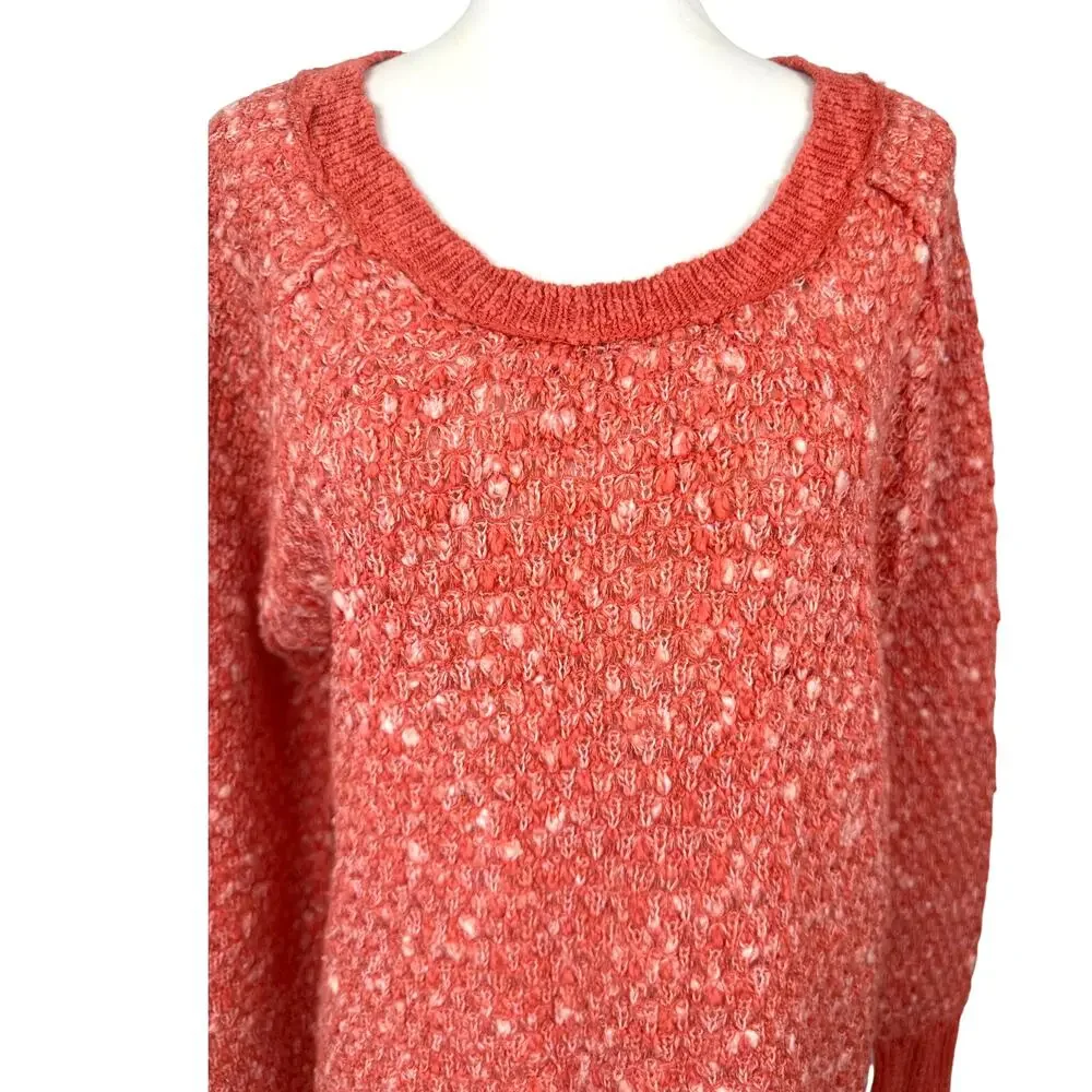 Free People Coral Chunky Knit Sweater Oversized Slouchy Pullover Women’s Small